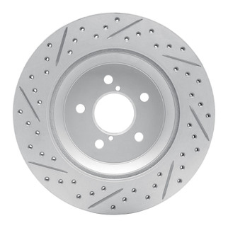 R1 19-23 Subaru Crosstrek Rear Right Drilled & Slotted Geo-Carbon Rotor