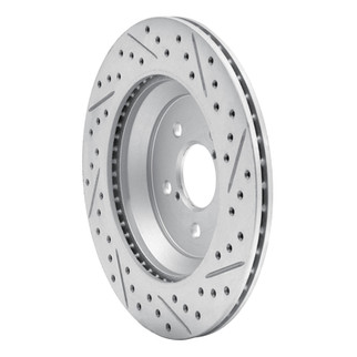 R1 19-23 Subaru Crosstrek Rear Left Drilled & Slotted Geo-Carbon Rotor