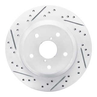 R1 19-26 Subaru Forester Rear Left Drilled & Slotted Geo-Carbon Rotor