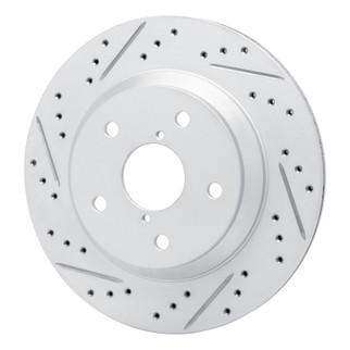 R1 19-26 Subaru Forester Rear Left Drilled & Slotted Geo-Carbon Rotor