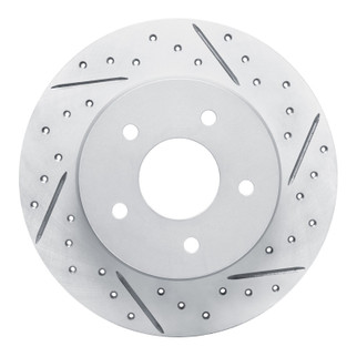 R1 19-26 Nissan Sentra Rear Right Drilled & Slotted Geo-Carbon Rotor