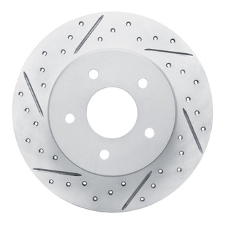 R1 19-26 Nissan Sentra Rear Left Drilled & Slotted Geo-Carbon Rotor