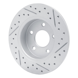 R1 19-26 Nissan Sentra Rear Left Drilled & Slotted Geo-Carbon Rotor