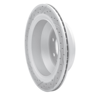 R1 15-20 Chevrolet Colorado Rear Right Drilled & Slotted Geo-Carbon Rotor