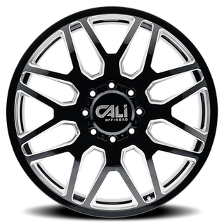 Cali Off-Road 9115D Invader Dually 24x8.25 / 8x210 BP / -232mm OS / 154.2mm Hub Gls Blk Mill Wheel
