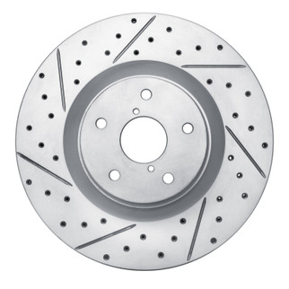 R1 19-23 Subaru Ascent Front Left Drilled & Slotted Geo-Carbon Rotor