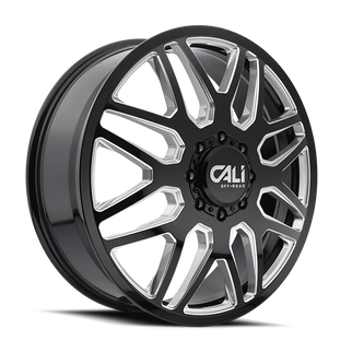 Cali Off-Road 9115D Invader Dually 24x8.25 / 8x165.1 BP / -232mm OS / 121.3mm Hub Gls Blk Mill Wheel
