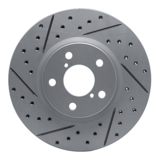 R1 17-23 Subaru Impreza Front Left Drilled & Slotted Geo-Carbon Rotor