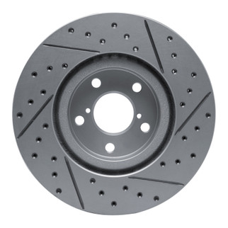 R1 17-23 Subaru Impreza Front Left Drilled & Slotted Geo-Carbon Rotor