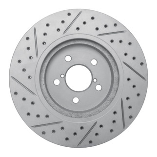 R1 17-23 Subaru Crosstrek Front Right Drilled & Slotted Geo-Carbon Rotor