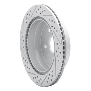 R1 10-17 Chevrolet Equinox Rear Right Drilled & Slotted Geo-Carbon Rotor