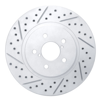 R1 17-23 Subaru Crosstrek Front Left Drilled & Slotted Geo-Carbon Rotor