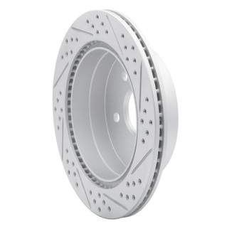R1 10-17 Chevrolet Equinox Rear Left Drilled & Slotted Geo-Carbon Rotor