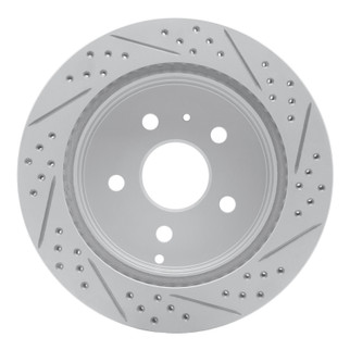 R1 10-17 Chevrolet Equinox Rear Left Drilled & Slotted Geo-Carbon Rotor