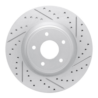 R1 14-19 Nissan Rogue Front Right Drilled & Slotted Geo-Carbon Rotor