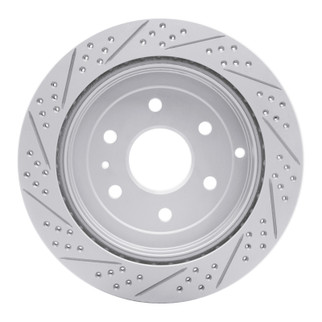 R1 07-17 Buick Enclave Rear Right Drilled & Slotted Geo-Carbon Rotor