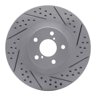 R1 01-08 Saab 9-2X Front Right Drilled & Slotted Geo-Carbon Rotor