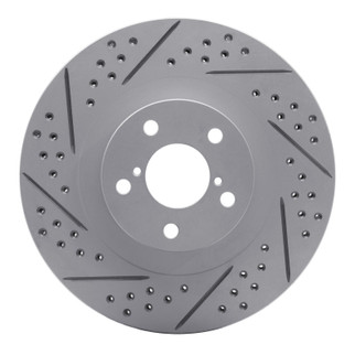 R1 01-08 Saab 9-2X Front Left Drilled & Slotted Geo-Carbon Rotor