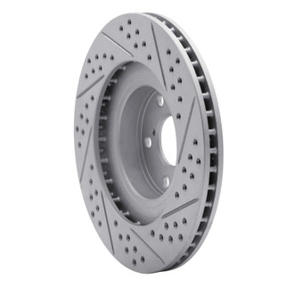 R1 01-08 Saab 9-2X Front Left Drilled & Slotted Geo-Carbon Rotor