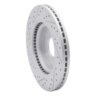 R1 11-19 Nissan Sentra Front Right Drilled & Slotted Geo-Carbon Rotor