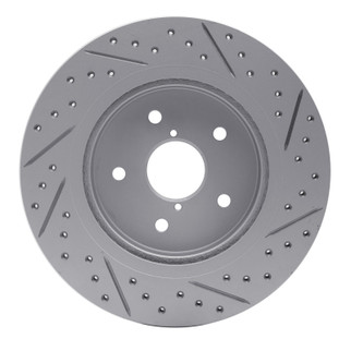 R1 15-25 Subaru WRX Rear Left Drilled & Slotted Geo-Carbon Rotor