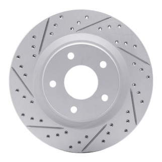 R1 11-19 Nissan Sentra Front Left Drilled & Slotted Geo-Carbon Rotor