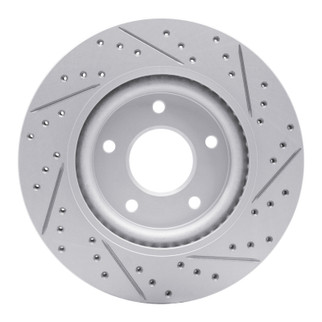 R1 11-19 Nissan Sentra Front Left Drilled & Slotted Geo-Carbon Rotor