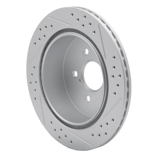 R1 14-18 Subaru Forester Rear Left Drilled & Slotted Geo-Carbon Rotor