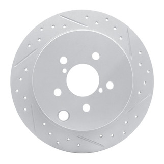 R1 12-23 Subaru Impreza Rear Right Drilled & Slotted Geo-Carbon Rotor