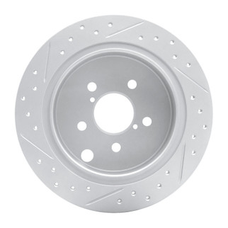 R1 12-23 Subaru Impreza Rear Right Drilled & Slotted Geo-Carbon Rotor