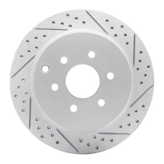 R1 05-12 Nissan Pathfinder Rear Right Drilled & Slotted Geo-Carbon Rotor
