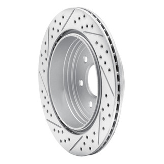 R1 05-12 Nissan Pathfinder Rear Right Drilled & Slotted Geo-Carbon Rotor