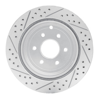 R1 05-12 Nissan Pathfinder Rear Right Drilled & Slotted Geo-Carbon Rotor