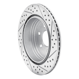 R1 05-12 Nissan Pathfinder Rear Left Drilled & Slotted Geo-Carbon Rotor