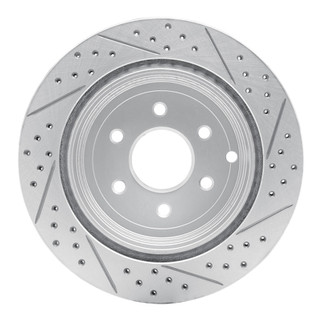 R1 05-12 Nissan Pathfinder Rear Left Drilled & Slotted Geo-Carbon Rotor