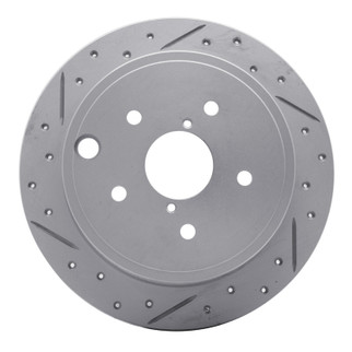 R1 15-21 Subaru WRX Rear Right Drilled & Slotted Geo-Carbon Rotor