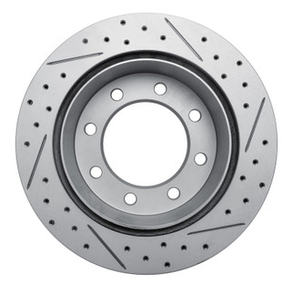 R1 99-20 Chevrolet Silverado 3500 Hd Rear Left Drilled & Slotted Geo-Carbon Rotor