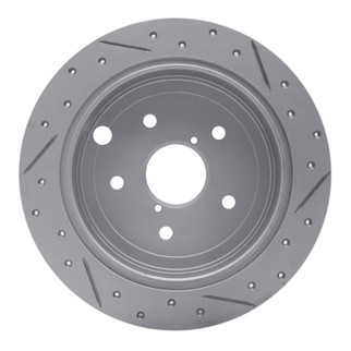 R1 15-21 Subaru WRX Rear Left Drilled & Slotted Geo-Carbon Rotor