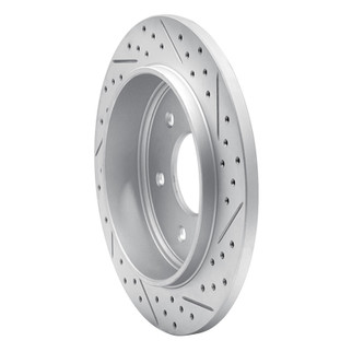 R1 04-15 Infiniti Qx56 Rear Left Drilled & Slotted Geo-Carbon Rotor