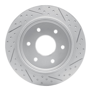 R1 04-15 Infiniti Qx56 Rear Left Drilled & Slotted Geo-Carbon Rotor