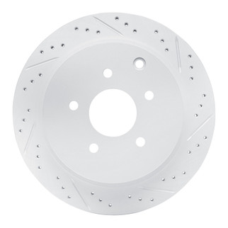 R1 03-24 Infiniti M37 Rear Right Drilled & Slotted Geo-Carbon Rotor