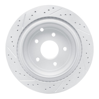 R1 03-24 Infiniti M37 Rear Right Drilled & Slotted Geo-Carbon Rotor
