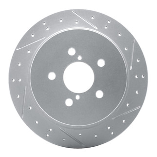 R1 05-09 Subaru Outback Rear Right Drilled & Slotted Geo-Carbon Rotor
