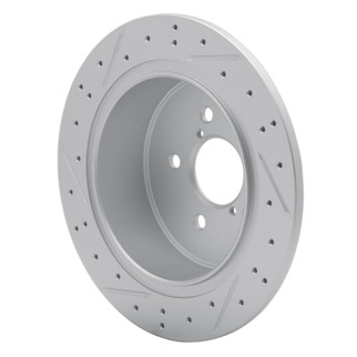 R1 05-09 Subaru Outback Rear Right Drilled & Slotted Geo-Carbon Rotor