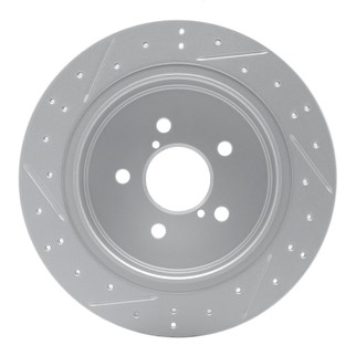 R1 05-09 Subaru Outback Rear Right Drilled & Slotted Geo-Carbon Rotor