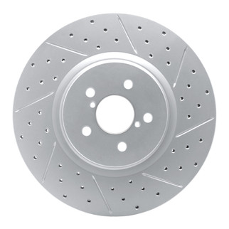 R1 05-18 Subaru Forester Front Right Drilled & Slotted Geo-Carbon Rotor