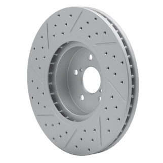 R1 05-18 Subaru Forester Front Right Drilled & Slotted Geo-Carbon Rotor