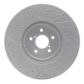 R1 05-18 Subaru Forester Front Right Drilled & Slotted Geo-Carbon Rotor