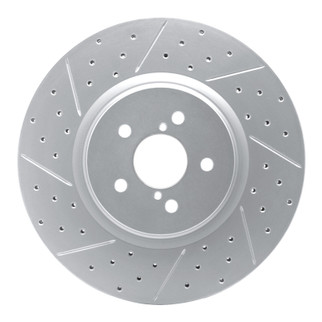 R1 05-18 Subaru Forester Front Left Drilled & Slotted Geo-Carbon Rotor