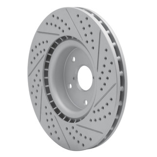 R1 05-20 Subaru WRX Sti Front Left Drilled & Slotted Geo-Carbon Rotor